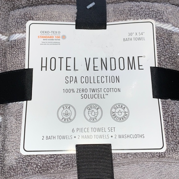 Hotel Vendome Spa Collection 100% Cotton 6-Piece Towel Set - Picture 3 of 10
